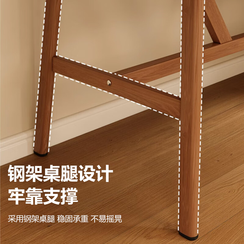 Zhuobo computer table desktop desk study table home dining table simple fast food table BZ21 walnut color 120*60cm