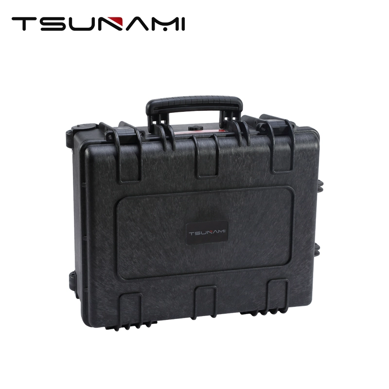 TSUNAMI trolley tool box with wheels hardware storage box industrial grade multi-layer electrical equipment box camera photography three-proof box empty box + sponge black 483720