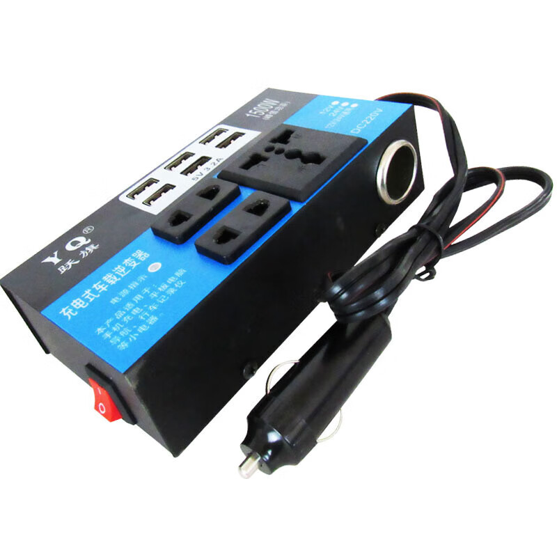 Car inverter 12V24V to 220V household power converter car truck socket charger high power blue T6-12V24V universal inverter