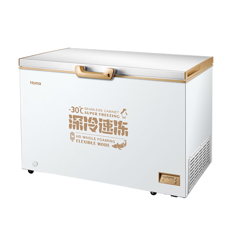 Homa 316L ultra-low temperature -30 degrees deep cooling quick freezing horizontal top opening freezer commercial household ultra-energy-saving power-saving refrigerator deep cold brown 316L ultra-low temperature-30 deep cooling quick freezing 1120MM*755MM*850MM