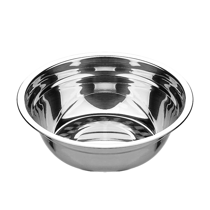 Camellia (CHAHUA) Zhenxiang stainless steel basin thickened flat bottom soup basin kitchen egg beating and basin washing vegetable baking basin 26 cm