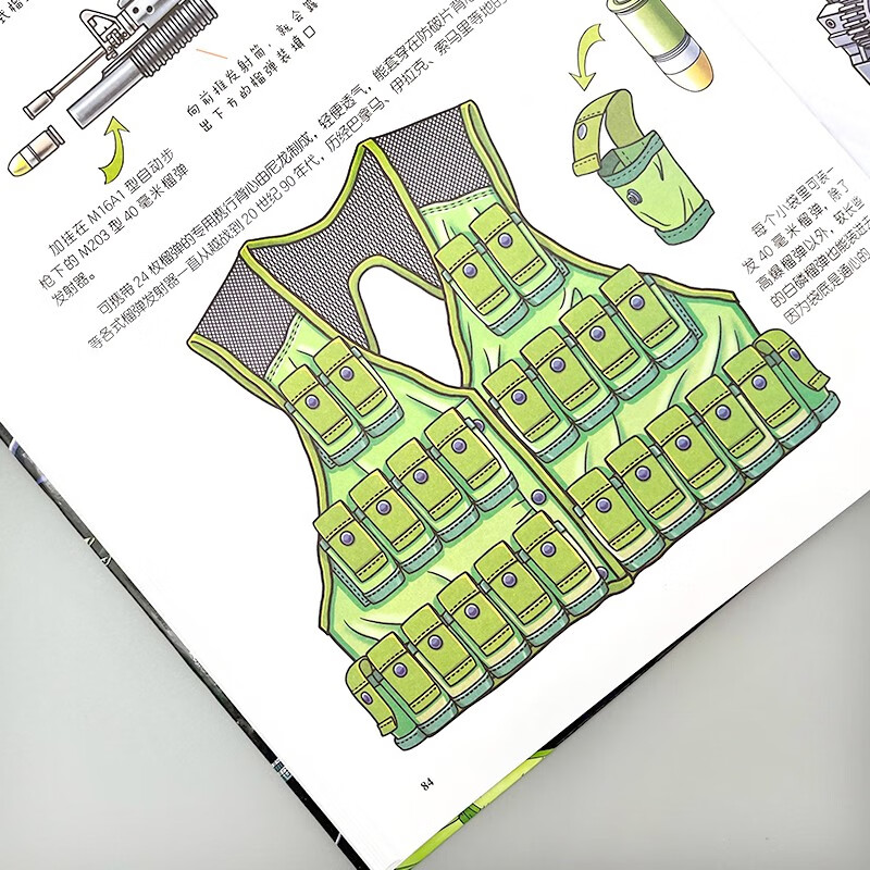 Chinese Children's Military Encyclopedia Hardcover Edition Full Set of 4 Genuine Books Children Chinese Teenagers Science Weapons World Weapons Comics Guns Tanks Warships Fighters Must-Read Extracurricular Reading for Primary School Students in Grades 3, 4, 5, and 6 Children's Popular Science Encyclopedia Books