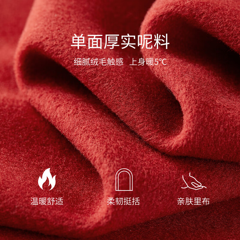 Shandubila New Year Red National Style Jacquard Suit Women's Winter Round Neck Plate Button Warm Jacket Slit A-Line Skirt Two-piece Set