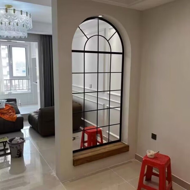 Yaotian American retro iron false windows indoor loft decoration fixed entrance Changhong glass partition arched window customization Please contact customer service for size and color customization