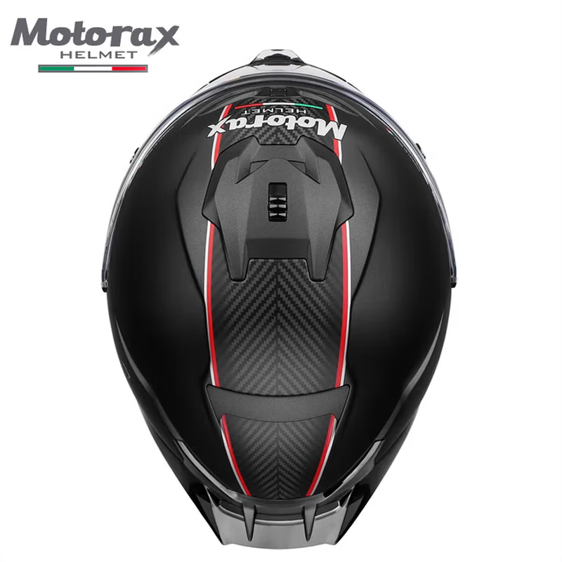 MOTORAX R50S motorcycle helmet for men and women, winter anti-fog and warm 3C full-face helmet with large rear wing for motorcycles for all seasons, Aurora Black XL