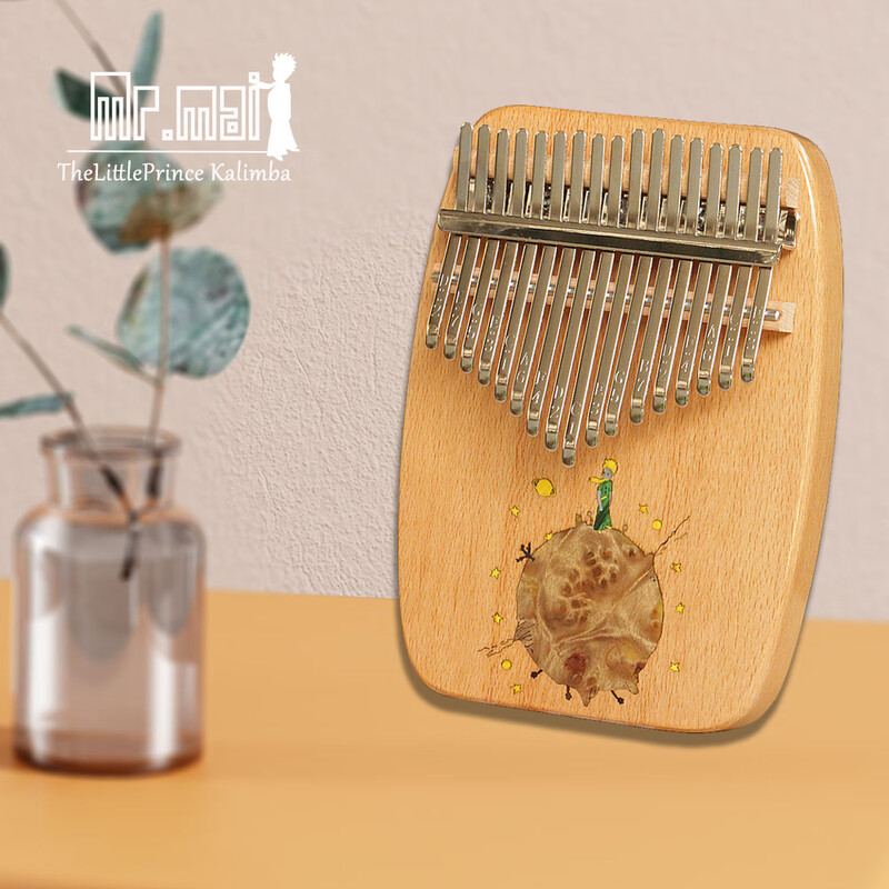 Mr.mai kalimba sends teaching music sheet to adults, students, children, thumb piano, finger piano, kalimba, super easy to learn musical instrument, 17-tone little prince, beech wood