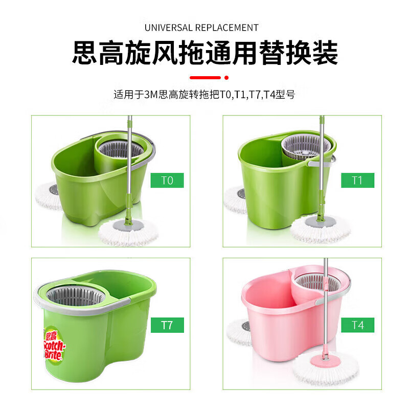 3M Scotch Rotary Mop Replacement Original Mop Head Replacement Removes Stubborn Stains and Enlarges and Thickens 1 Piece