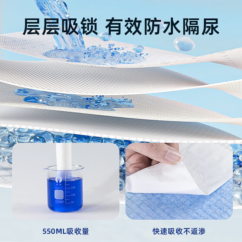 Deyou diaper pad, disposable diaper pad, baby diaper pad, waterproof breathable no-wash nursing pad, newborn baby diaper pad, silver size M size 46 pieces/pack *4 pack