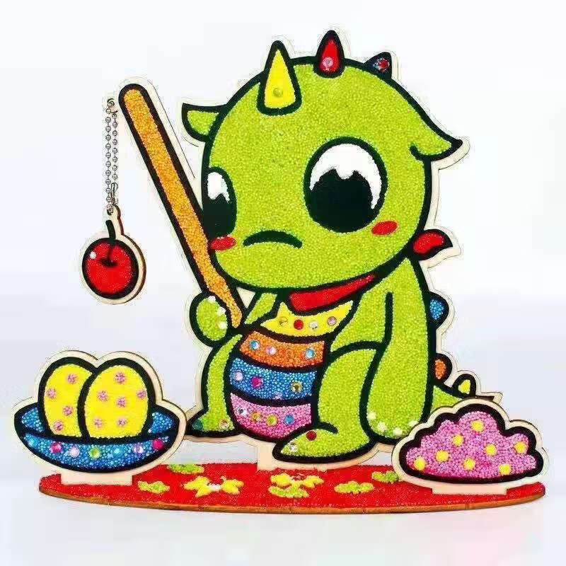 Snowflake mud clay painting DIY handmade Princess Elsa 3D three-dimensional wooden board painting pearl painting children's d production kindergarten No. 15 drawing board + 8 colors snowflake mud