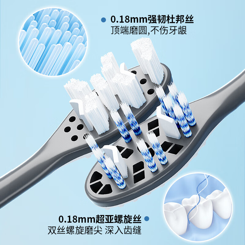 Kejie Men's special adult toothbrush special-shaped hair transplantation back tongue brush powerful stain removal more refreshing 4 random colors