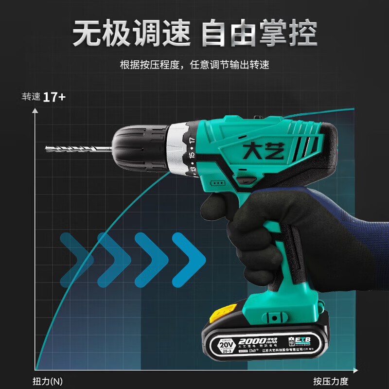 Dayi Electric Drill 1028 Lithium Battery Hand Electric Drill Pistol Drill Charging Multifunctional Household Electric Screwdriver Bare Metal