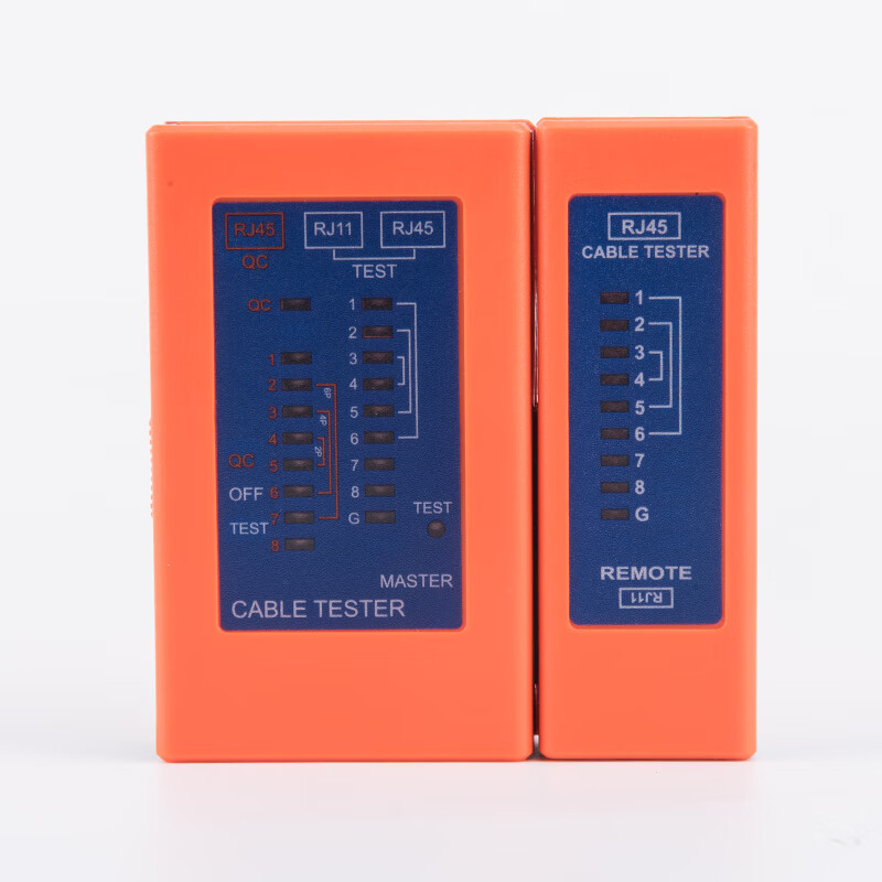 Network cable tester, network tester, engineering rj45 network port battery on-off intelligent check, basic black and white line tester + 9V battery