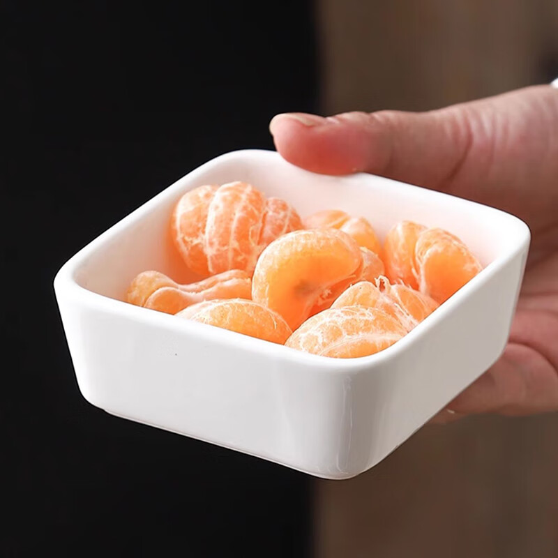 YIJUKE 4-pack, square flavor plates, ceramic plates, dipping plates, snacks, side dishes, dishes, cooking plates, sauce plates