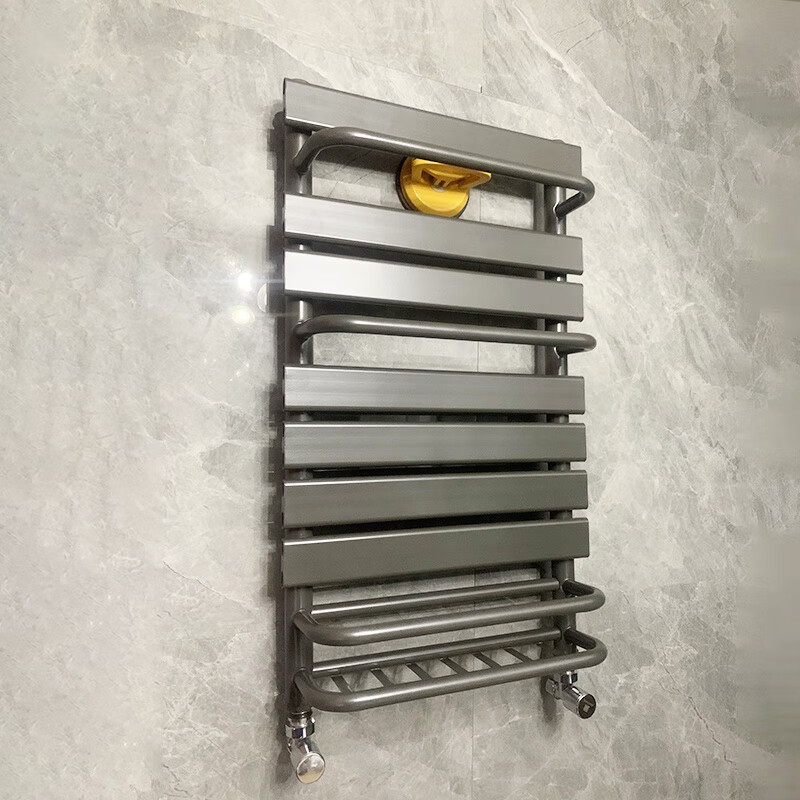 Qinkai pure all-copper aluminum composite steel small basket radiator bathroom home water floor heating bathroom wall-mounted gun gray copper aluminum Nordic light luxury flagship black height 80