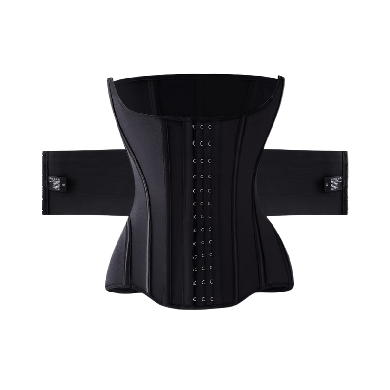 Posture meter U-shaped thin belt sports fitness waist clip postpartum abdominal belt corset women's belly waist belt black double-layer U-shaped belt S (116-130 pounds)