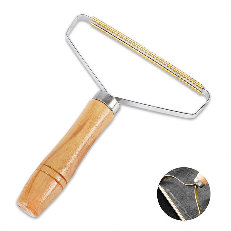 Wooden handle hair remover household hair remover manual cashmere coat sweater hair removal ball brush pet sticky hair scraper hair scraper 1 handle
