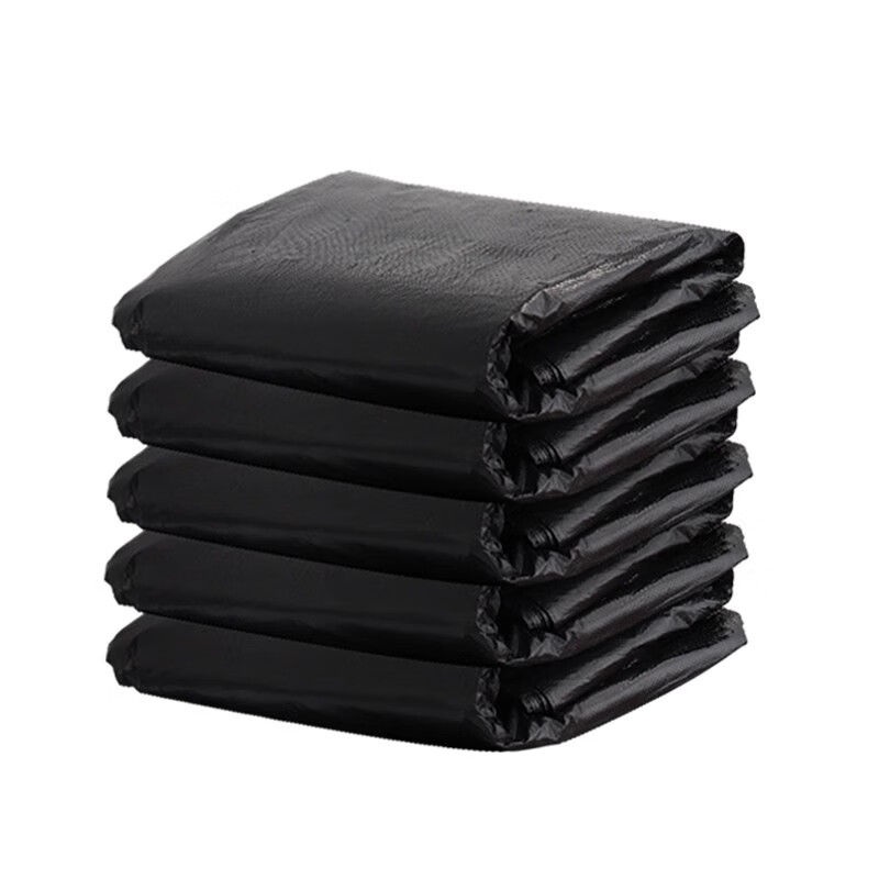 Runkai large thickened black garbage bag hotel property sanitation household 60 medium size 80 plastic 100 large commercial 50 pack/2.8 silk/90*110