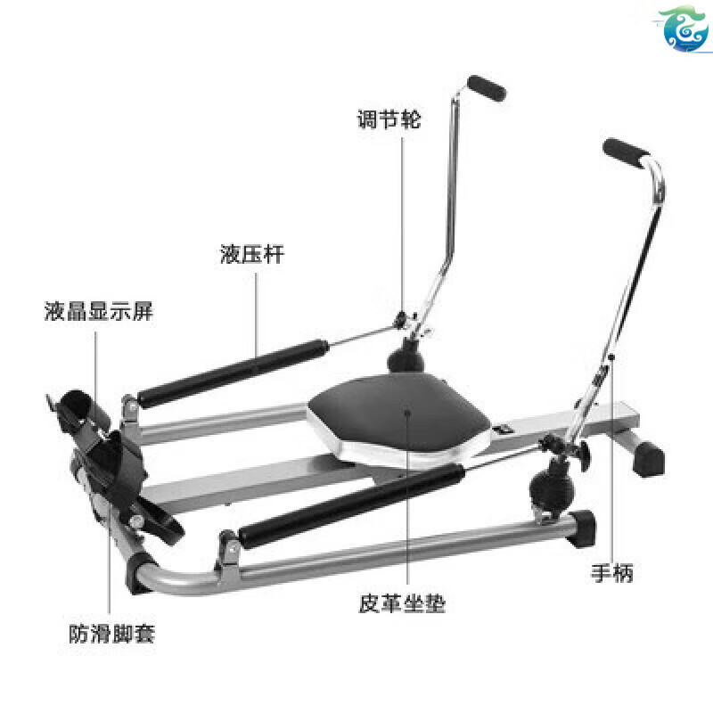 Luo Zhuodou rowing machine household foldable silent indoor water resistance hydraulic rowing machine suspended rowing machine fitness equipment black single paddle foldable height adjustable