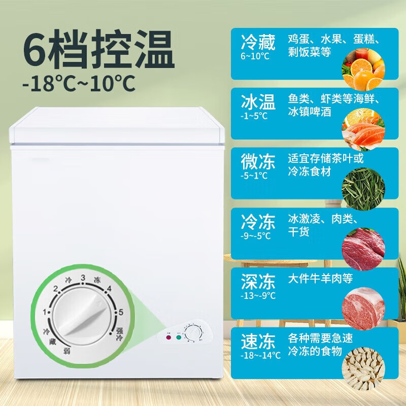 RIPU small freezer household small first-class energy efficiency refrigerator freezer dual-use freezer small rental household small refrigerator small freezer 65 liters hot model on the whole network upgrade to reduce frost by 85%