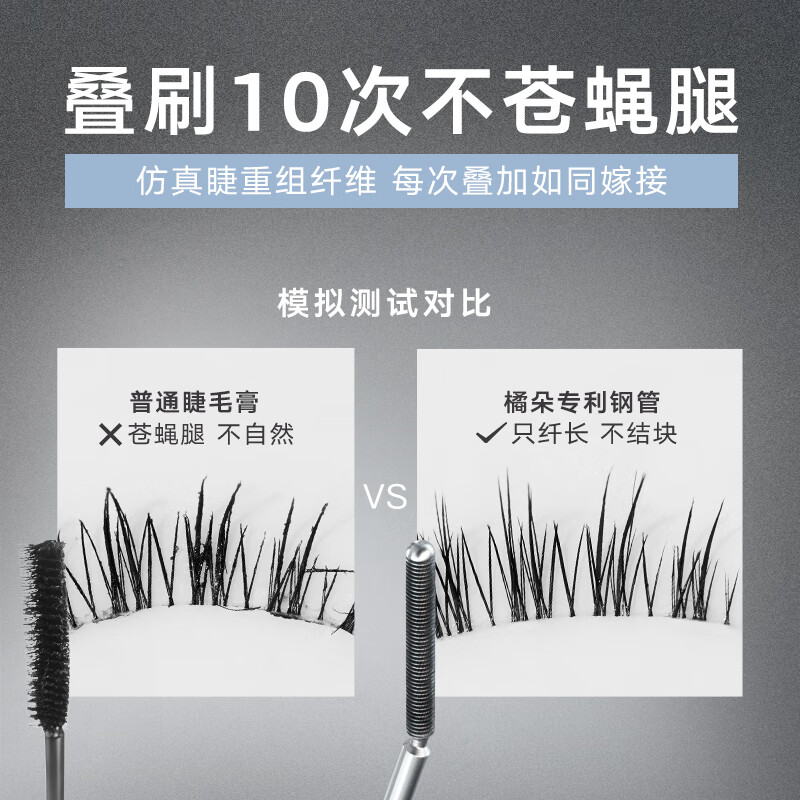 Tangerine steel tube mascara is thick and long, waterproof and sweat-proof, does not smudge, lasts, sets and curls. New Year's gift for thin and short eyelashes recommended #01 black-very fine style 3g