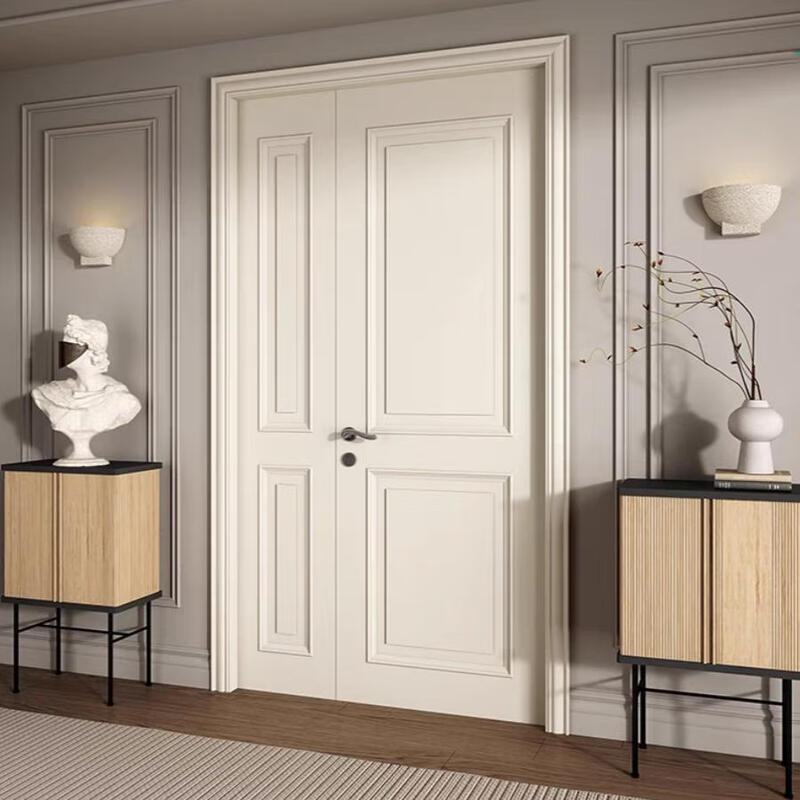 Ji Litian double door, bedroom door, interior door, room door, study room double door, one large, one small, French double entrance door, plus glass version/set