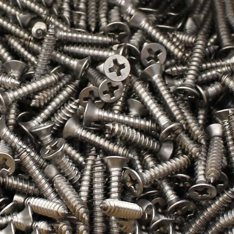 Primary stainless steel self-tapping screw and nut combination set, cross countersunk head self-tapping screws, 8 grids, 400 pieces