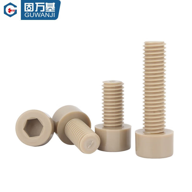 Guwanji PEEK high temperature resistant acid and alkali resistant insulating resin high strength plastic cylindrical head hexagonal screws cup head bolts M3x16 2 pieces