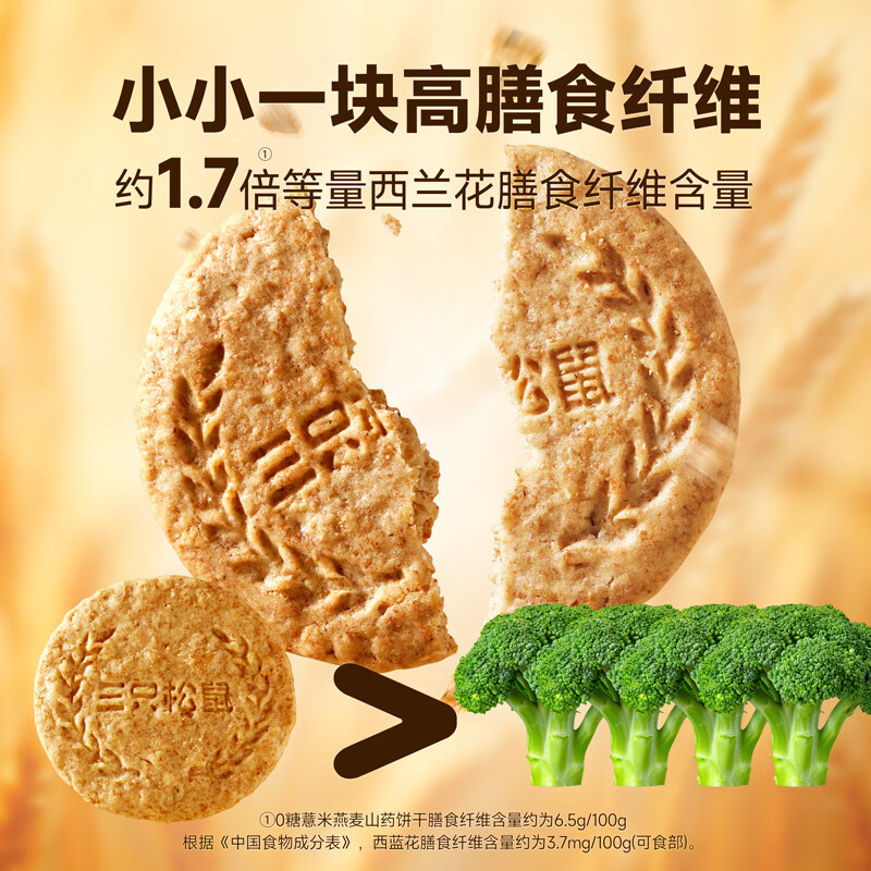 Three Squirrels Barley Oatmeal Yam Biscuits 1kg Meal Replacement Full Grain Snack Food Healthy Gift Box for the Elderly New Year's Gift