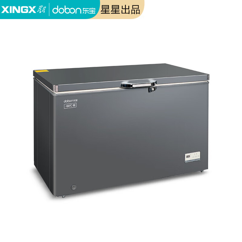 DOBON commercial cell-grade ultra-low temperature refrigerator, all-copper tube evaporated gold salmon fresh-keeping horizontal quick-freezer, Han Palace Gray 200 liters - 60 degrees deep-freezing quick-freezing