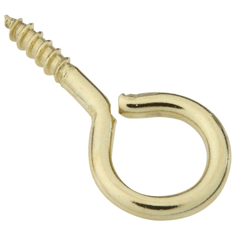National Hardware brass screw eye hook 5-piece set #12 3cm indoor and outdoor anti-corrosion wooden structure rope fixing