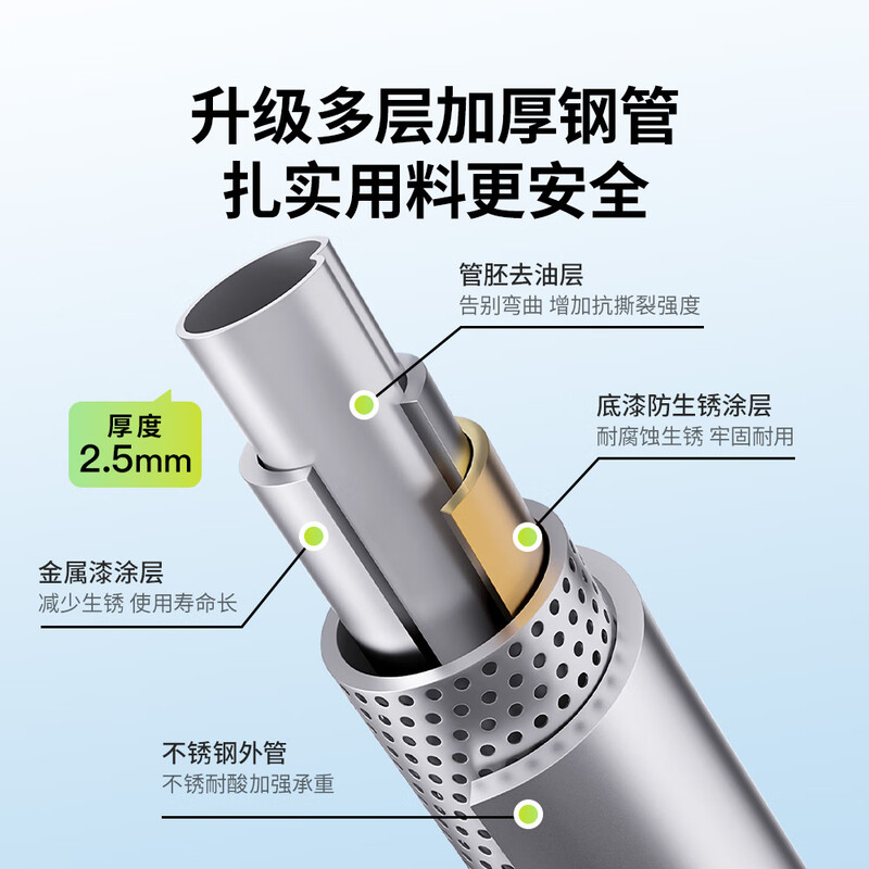 Winning home horizontal bar pull-up device for children and adults without punching horizontal bar indoor door training fitness equipment universal anti-slip horizontal bar (95-125cm)