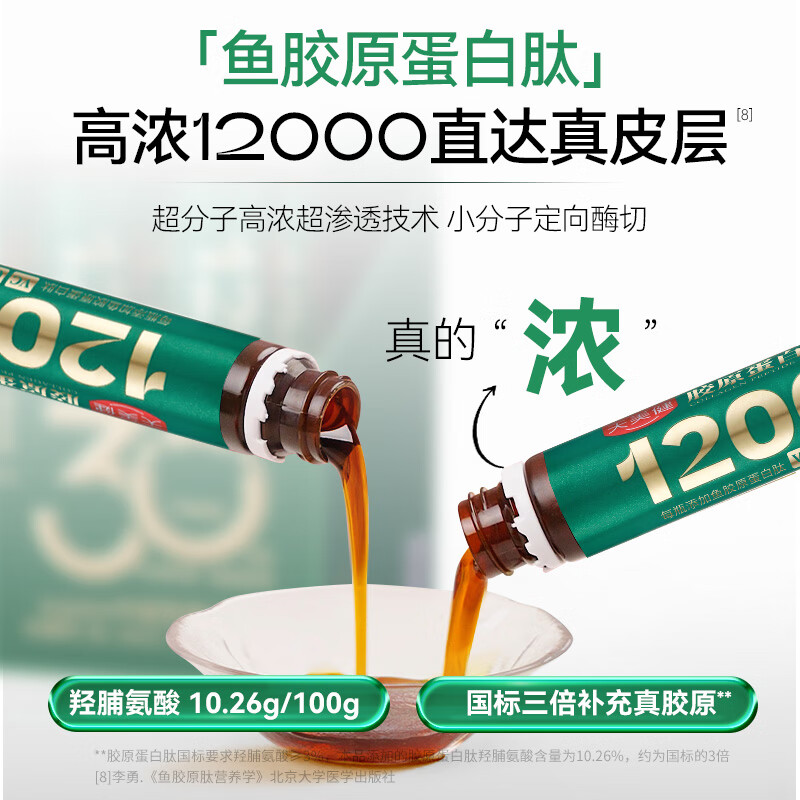 Tianmeijian small molecule collagen peptide oral liquid drinking fish polypeptide high concentration 12000mg 2 boxes of 20 pieces