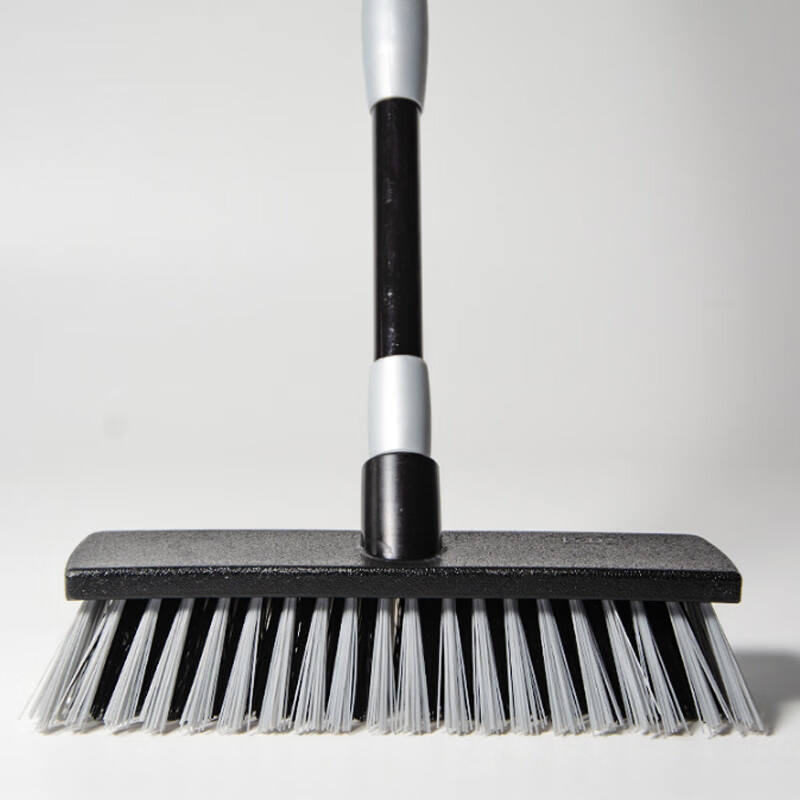 Deqi hard bristle floor brush, tile scrubbing brush, bathroom brush, long handle retractable floor brush cleaning tool, 26cm floor scrubbing brush
