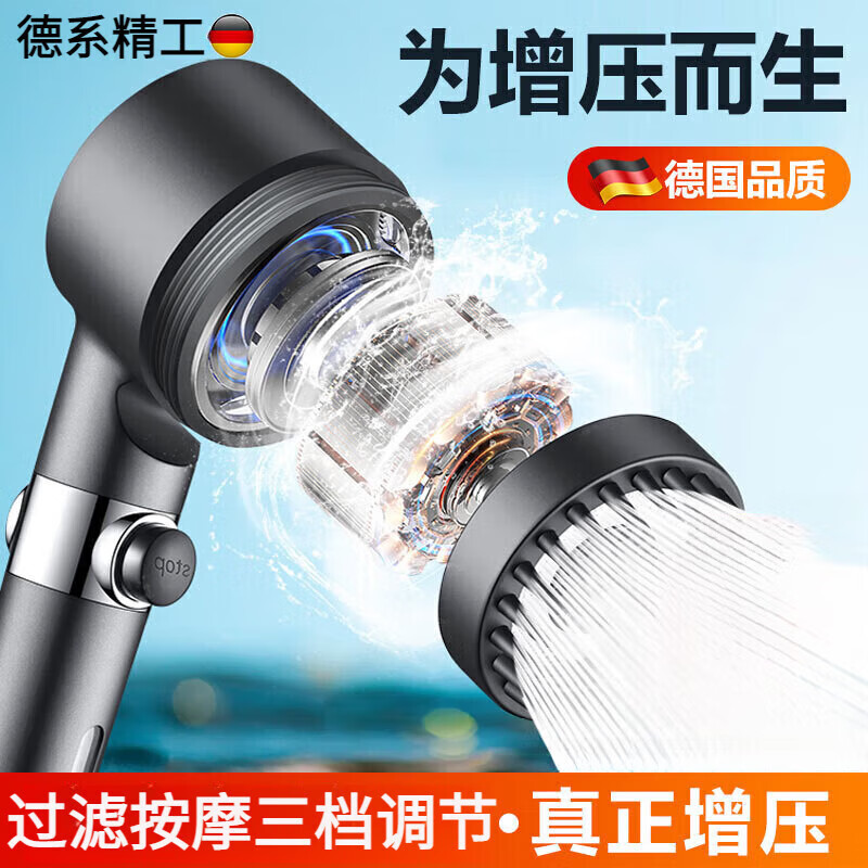 Jomoo new German wear spray booster shower head shower set home bath handheld shower head gun gray wear spray shower head