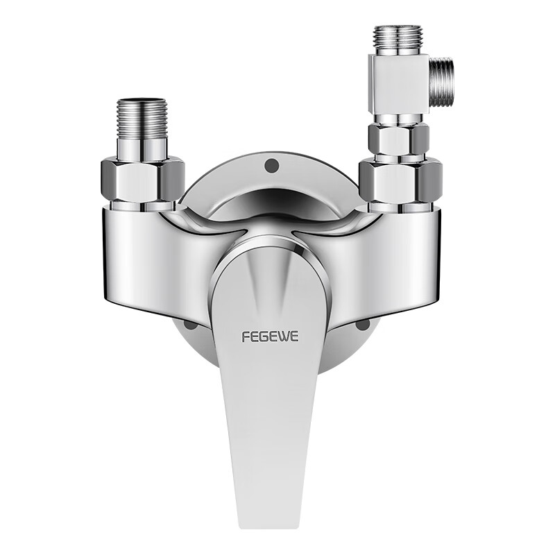 Panluo electric water heater U-shaped mixing valve exposed hot and cold shower faucet mixing valve simple shower head set Mixing valve + water distributor + 40cm explosion-proof pipe * 2 All copper material | 20-year warranty