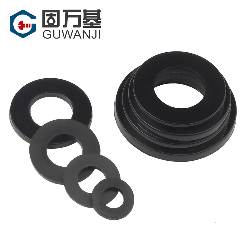 Guwanji black enlarged nylon flat gasket thin round gasket ultra-thin nylon flat gasket plastic insulation high temperature resistant gasket M5*10*1 (100 pieces)