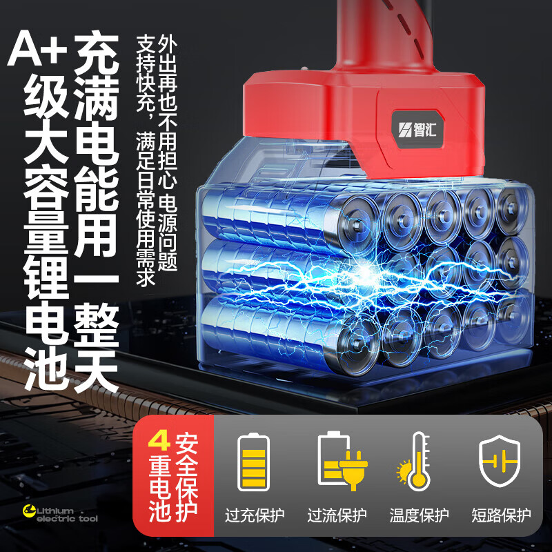 Huchen German electric pruning shears, special fruit tree high branch shears, brushless Makita lithium-ion electric shears, large opening, high voltage - 1000 times force/diameter 5cm/10 sections dual electricity, one second pruning/pure copper motor/free tool box gift bag