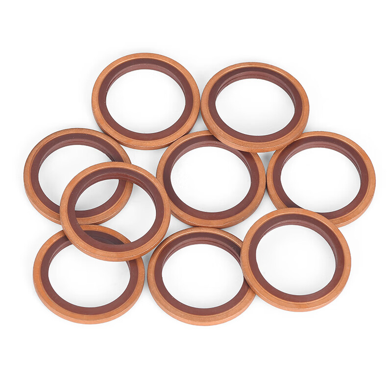 Jinggong (JINGGONG) copper fluorine rubber combination gasket JB982-77 quenched nitrile O-ring seal oil seal plate with high temperature resistance 6-60mm inner diameter 14mm (5 pieces)