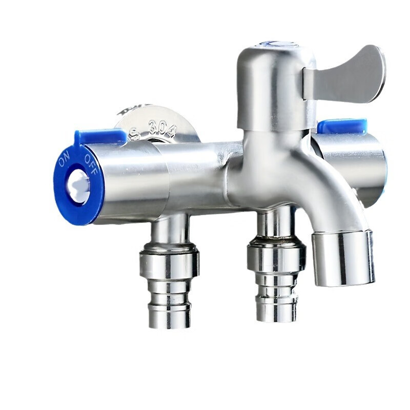 304 stainless steel one-in, three-out, three-control multi-function washing machine with faucet and water-dividing valve with multiple heads, one for three, one-in, three-out, 304 faucet washing machine + washing machine +