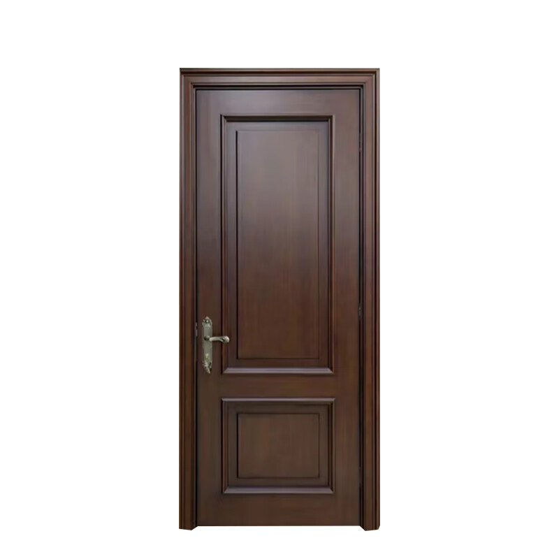 Wen Yijia new Chinese style black gold wooden door painted retro black walnut door bedroom soundproof indoor French door composite