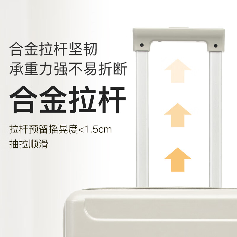 Kangaroo suitcase trolley case large capacity suitcase suitcase with zipper password for men and women student small suitcase off-white thickened case more durable 20 inches recommended for short and medium-distance travel (can be boarded)