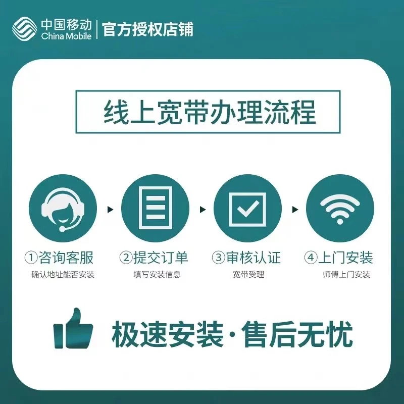 China Mobile Chongqing Mobile Broadband Newly Installed 300M1000M Low-rate High-speed Fiber Broadband Fast Commissioning Fee