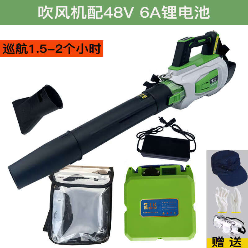 48V60V lithium hair dryer greenhouse snow blower wind fire extinguisher industrial blower blowing fallen leaves dust stone hair dryer with 48V6A lithium battery three