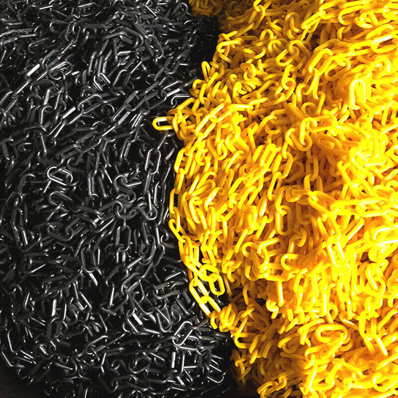 Masif plastic road cone chain warning and protection hotel isolation ice cream cone warning chain yellow and black 5 meters with 2 hooks/package