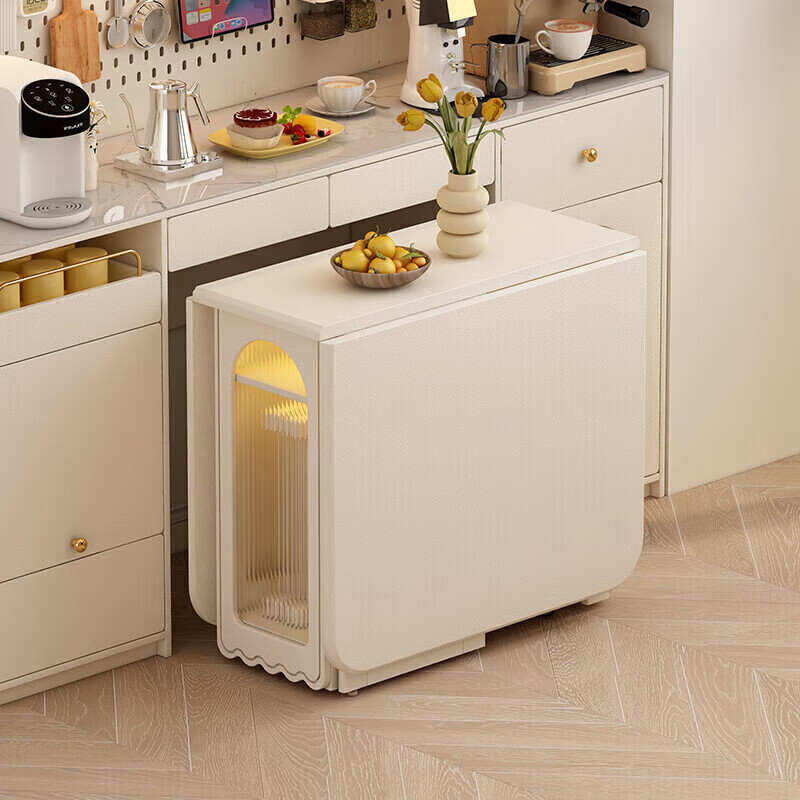 Isabel rectangular dining table 6-8 people sideboard integrated modern simple space-saving dining table for home use foldable and mobile 1.7 meters solid wood standard model - sideboard with built-in single table shipped in one package