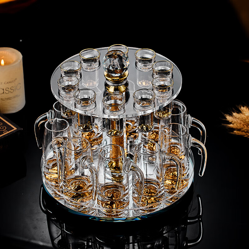 Lucaris creative rotating 10 pots and 10 cups crystal cup holder white wine cup storage upside down rack 6 pots 6 cups wine divider holder without cups Golden Deer cup holder can hold 6 pots 6 cups