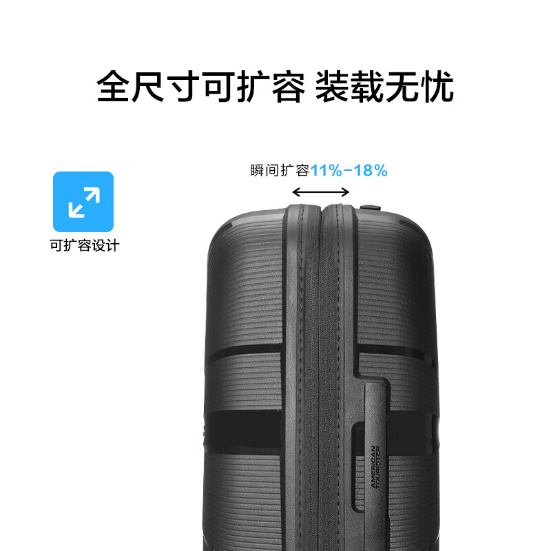 American travel suitcase 20-inch trolley case boarding case suitcase can be used on the plane password box star same style MD5 black