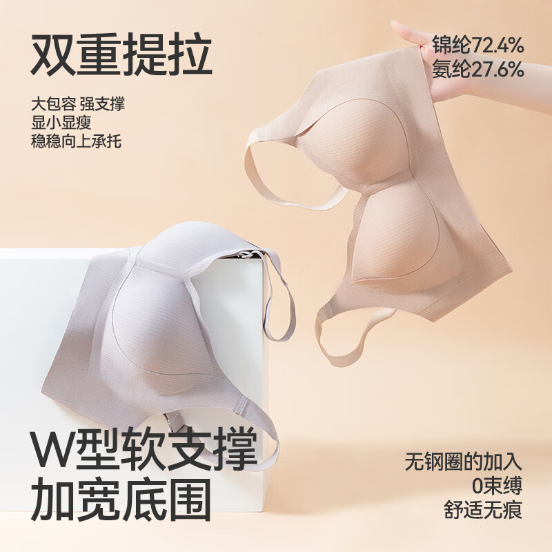 MiiOW lift-up and slimming underwear for women with big breasts, lift-up and anti-sagging full-cup bra, soft support bra, thin style