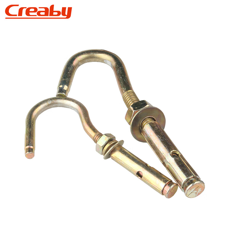 Creaby galvanized universal expansion hook pull-out ceiling hook 304 ceiling fan hook light hook expansion screw hook color zinc M8 2 pieces punch 10mm