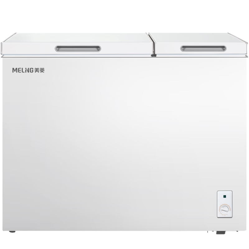 Meiling (MEILNG) first-class energy-saving double-door double-temperature freezer home commercial deep-freezing quick-freezing primer large capacity refrigeration and freezing dual-purpose 406 liters dual-temperature top-opening-large capacity 1L